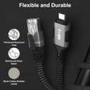 USB C to Ethernet Cable 10FT, Type C to RJ45 Cord, Gigabit Directly Connected, Thunderbolt 3/4 Compatible, for MacBook Pro/Air, iPad Pro, XPS, iPhone 17/16/15 Series, Galaxy S25, Laptop, Tablet, etc