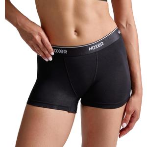 WOXER Boxer Briefs for Women Soft and Comfortable 3” inseam Micro Modal Boy Shorts Underwear (Black 2.0, XL)