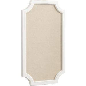 Hogan Framed Scalloped Decorative Wall Pinboard; White; 18 x 30; Rustic Modern Farmhouse Bulletin Board for Wall Organization and Decorative Displays