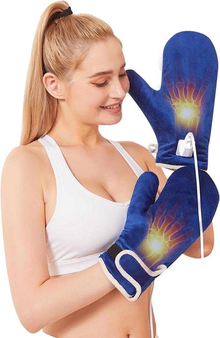 Heated Gloves for Hand Pain Relief, 2 Pack Electric Wrist/Fingers/Whole Hand Heating Pad, 86-158 & Auto Shut Off Heated Mittens, Ideal for Arthritis Pain Relief & Carpal Tunnel Relief