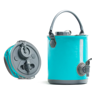 Colapz 2-in-1 Collapsible Camping Water Container with Spigot - 2 Gallon Portable Bucket & Camping Water Jug with Spout - Sports Water Jug - RV Bucket - Water Jug Dispenser Blue
