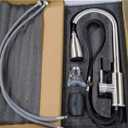 Stainless Steel Utility Sink with Retractable Hot & Cold Faucet, 47.2" Free Standing Single Bowl Sink with Drainboard for Kitchen, Laundry Room, Garage, Farmhouse (Silver)