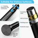 2Pcs Tension Curtain Rod 31 To 76 Inch Black Shower Curtain Rod No Drilling Adjustable Spring Loaded Curtain Rods 7/8"Diameter Shower Rods For Bathroom Windows Bedroom Closet Doorway Door