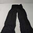 ZOOSIXX Soft Black Pajama Pants for Women, Wide Leg Comfy Casual Lounge Yoga Capri Pants 22'' / 30'' M