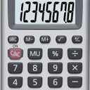 Casio HS-8VA Mini 6-Function Calculator | Large 8-Digit LCD Display | Solar Powered with Battery Backup | Standard Function | Portable Pocket Size (1 Count (Pack of 1))