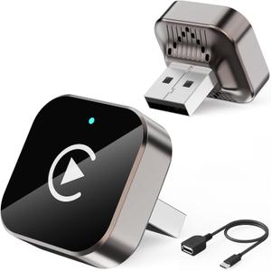 (2026 Upgraded) Wireless CarPlay Adapter for Apple iPhoneAndroid, Small Size,Plug and Play,Fast and Stable Connection Wireless Adapter for CarPlayAndroid-No Latency to Screen