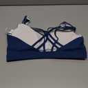 RUNNING GIRL Sports Bras for Women, Medium-High Impact Running Strappy Sports Bra with Removable Pads (Large, Dark Blue)