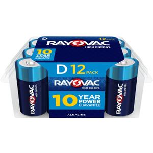 Rayovac High Energy D Batteries (12 Pack), Alkaline D Cell Batteries