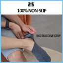 No Show Socks for Men Size 9-12/12-15 Invisible Low Cut Breathable Cotton Liner Socks With Non Slip Grip (Gray, S)