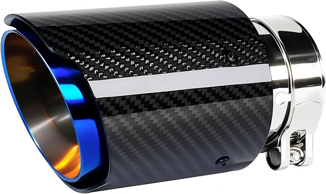 3-Inch Inlet 4-Inch Outlet Car Exhaust Tips Fit for 74-76 mm OD Carbon Fiber Tailpipe Exhaust Pipe Tail Need Height>2.2Inch Widht>4.4 Inch (Burnt)