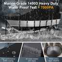 Bass Boat Cover 16-18.5ft, 1400D Trailerable Boat Covers with Straps, Solution-Dyed Waterproof Boat Cover Marine Grade Polyester Canvas Fits V-Hull, Tri-Hull, Ski, Fishing, Runabout 16' 17' 18.5' Foot