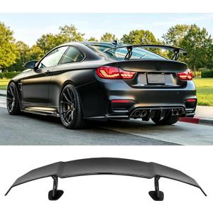57inch GT Wing Rear Spoiler Glossy Black Universal Rear Spoilers Racing Lightweight Trunk Spoiler Height Adjustable,Compatible with BMW 3, Mustang,Corvette,Camaro,Hyundai
