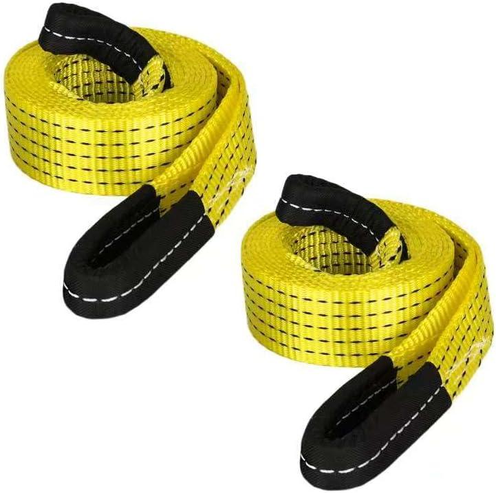 2 Pack 6' x 2" Lifting Sling Straps, 6 Feet Heavy Duty Lift Rigging Strap Tree Saver Recovery Securing Straps, Polyester Flat Towing Web Sling Winch Strap for Trailer, Hoist, Truck.