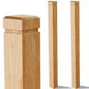 2 Pcs 3.5 x 48 inch Solid Red Oak Stair Newel Post with a Single Groove Notched Wood Balusters for Staircase Interior Railing Newels for Stair Handrails