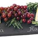 Twine Country Home Black Slate Cheese Board with Handle & Chalk Set - 16" x 8" Stone Plate Board for Tapas, Appetizers & Charcuterie Platters - Gourmet Kitchen Gift Essentials