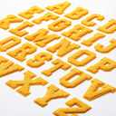 Waydress 26 Pcs Preppy Chenille Letter Iron on Letters Patches 2.8 Inch Self Adhesive, Sew on Chenille A-Z Alphabet Letter Patches for Clothing DIY Supplies(Yellow Style)