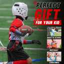 Youth Football Gloves Kid Receiver Gloves Boys Girls Unmatched Grip Great Gift (Black and White)