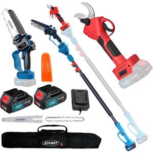3-in-1 Pole Pruning Shears, Electric Pruning Shears & pole saws for tree trimming with 15ft Reach Pole,Cordless Pole Shears and Battery Pole Saw with 2 Pack 20V 4.0Ah Battery for Tree