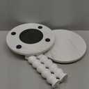 Masupu Round Side Table, Small Drink Table for Small Spaces, Pedestal End Table with Solid Wood Leg for Living Room, Bedroom, Corners(Marble White)