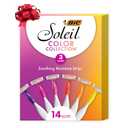 BIC Soleil 3 Colors Women's Disposable with 3 Blade Razors, Aloe Vera and Vitamin E Lubricating Strip for Enhanced Glide, 14-Pack, Stocking Stuffers for Women