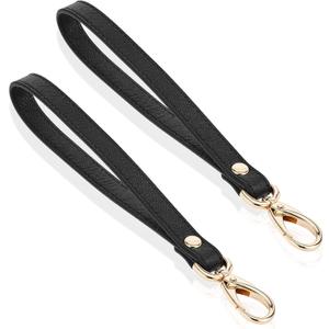 Leather Wristlet Strap, Wrist Lanyard Hand Strap Replacement for Wallet Purse Clutch Pouch Phone ID Badge, Gold Buckle