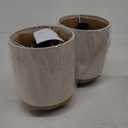 Earth Brown Rustic Ceramic Table Lamp Set of 2, Small Table Lamp Farmhouse Rustic Lamp Set Bedside Table Lamps for Bedroom Nightstand Side Table Lamps for Living Room, 13.7IN