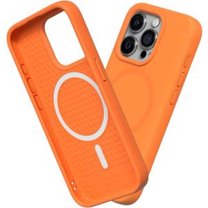 RhinoShield SolidSuit Case Compatible with Magsafe for [iPhone 15 Pro] | Shock Absorbent Slim Design Protective Cover with Premium Matte Finish 3.5M / 11ft Drop Protection - Neon Orange (Neon Orange)