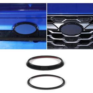 Rear and Front Emblems Trim Ring Cover Compatible with Subaru WRX 2022-2025, Front Hood Rear Trunk Emblem Logo Decorative Accessories (Glossy Black)