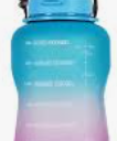 AQUAFIT 1 Gallon Water Bottle with Time Marker - Straw & Chug Lid - BPA Free Gym Water Bottle with Straw - Big Gallon Jug (Blue, 128 oz - 2 Lids)