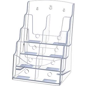 HIYOHIYO 4 Tier Clear Acrylic Brochure Holder for Office Reception, 1-Pack