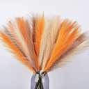 LSKYTOP Orange Pampas Grass Decor,23Inch 12pcs Faux Pampas Grass Bouquets Artificial Pampas Fake Pampas Flower for Home Living Room Bedroom Vase Decor