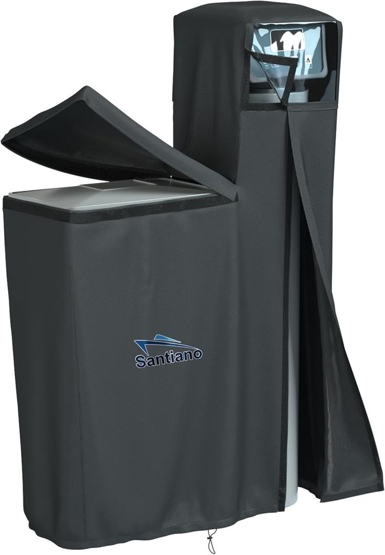Santiano Water Softener Cover - All-Season Use,900D waterproof OxfordShield Your Outdoor Water Softener!Transparent Window Design,Dustproof, Waterproof, Sun Protection,(64x40x16 Inches, Black) .