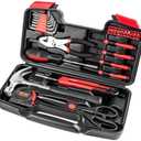39 Piece All Purpose Household Red Tool Kit Small Basic Home Tool Set with Toolbox Great for Home, Garage, Office and College Dormitory Use, DIY and Crafts