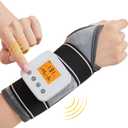 AOBOCO Cordless Wrist Massager with Heat - 3000mAh Wrist Heating Pad for Carpal Tunnel Relief - Rechargeable Heated Wrist Brace Wrap for Men Women, 3 Heat Levels & 3 Vibration Mode