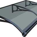 Awning for Door Entrance, Awnings for Doors, Window Awnings Exterior Polycarbonate Cover Outdoor Front Door Patio UV/Rain/Snow Protection, Door Awnings Exterior for Porch/Patio/Deck (40" x 80", Smoke Gray)