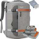 42L Travel Backpack with 4 Packing Cubes, TSA Friendly Flight Approved Carry-On Bag, Water-Resistant Weekender Business Backpack for Men Women, Fits 17.3" Laptop (Grey)