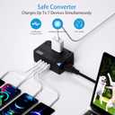 250W Converter Plug WAUDM International Travel Converter with 4 USB Ports, Reduces 220V to 110V, Suitable for 100V-240V Areas, Black