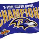 Team Sports America NFL Baltimore Ravens Multi-Win Superbowl Champions 3x5 Flag for Outside with Grommets | Outdoor & Indoor | Heavy Duty Flag & Banner | Works with Flag Pole for Outside House