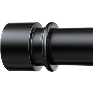 Curtain Rods for Windows 32 to 120 Inches - Black 1 Inch Diameter Curtain Rods, Adjustable Heavy Duty Curtain Rod with End Cap Style, Easy Installation and Modern Design