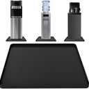 Water Cooler Mat - (22" x 19") Non-Slip Water Cooler Mat with Raised Edge for Foor Protector, Under Water Dispenser Mat Used for Bedrooms, Kitchens,Offices, Bars (Black)