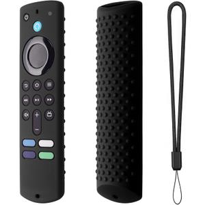 Hi Color Silicone Cover Compatible with Fire TV Stick (3rd Gen) Remote Firestick Remote Cover for Firesticksticktv Silicone Protective Case Sleeve(Black)