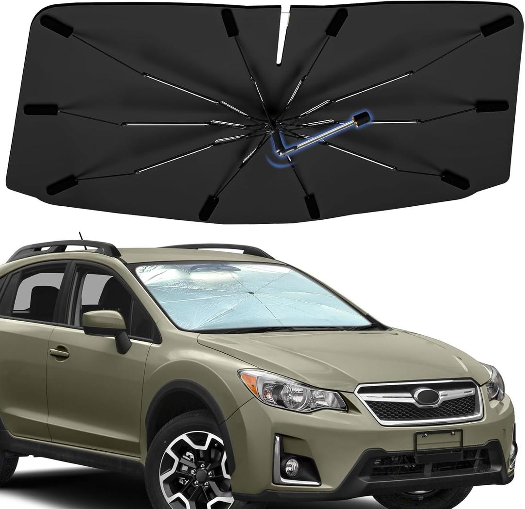Windshield Sun Shade Umbrella for Subaru Crosstrek 2013-2017, Foldable Sunshade for Car Front Window, 360 Rotation Automotive Interior UV Protection for Outdoor Parking