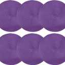 Purple Braided Placemats Set of 6, Round 14 Inches Boho Table Mats for Dining Tables Woven Fabric Anti-Slip 