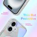Cute Case for iPhone 16 Plus Case for Women Girls [ Compatible with Magsafe ] Clear Glitter Girly Aesthetic Rainbow Sparkly Bling Magnetic Phone Cover, Iridescent Geometry