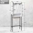 Over Toilet Storage Cabinet with Barn Door & Adjustable Shelves, 24 inches x 10 inches x 67 inches