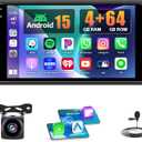 4+64GB Android Car Radio for Toyota 4Runner 2003-2009,for Tundra 2003-2006, for Sequoia 2003-2007, Readio 7 Touch Screen CarPlay Stereo with GPS WiFi Android Auto FM/RDS Bluetooth Camera+MIC