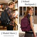 coowoz Lightweight School Bag Casual Daypack College Laptop Backpack for Men Women Water Resistant Travel Rucksack for Sports High School Middle Bookbag for girls(Red)