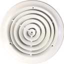 HBW 10" Round Ceiling Diffuser White Powder Coated with Outside Dimension of 14" Fitting in 10" Duct