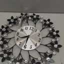 TeamSky 14.5Inch Decorative Wall Clock, Metal Wall Clock for Living Room Decor, Non-Ticking Quiet Modern Crystal Wall Clocks for Home Office Kitchen Bedroom Indoor Decor