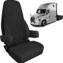 SAPUBK Custom-Fit Front Seat Covers with Back Pocket Replace for 2014-2025 Freightliner Cascadia 33" High Back, Premium Neoprene with Composite Soft Foam Lining Breathable Seat Cover Cushion